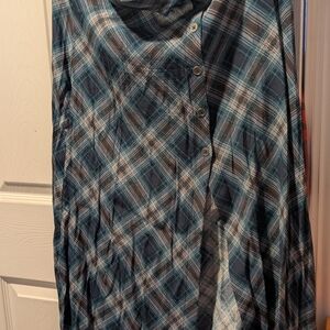 Wild Fable Teal and Brown Plaid Skirt